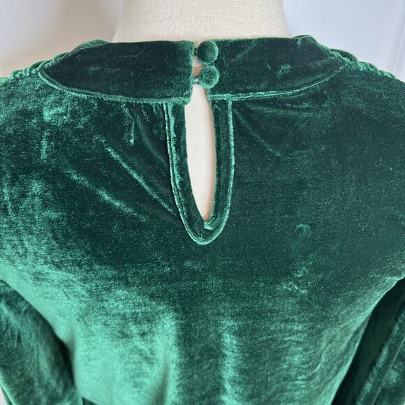 Anthropologie X BTFL-life  Velvet Pullover Cowl Neck Sweaters Forest Green S - Picture 7 of 11
